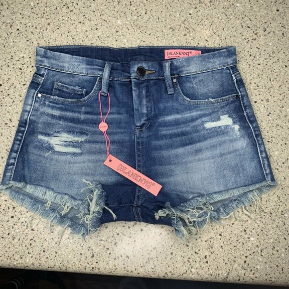 Blank NYC Wedge Girls Distressed Denim Shorts 10 - Picture 1 of 3